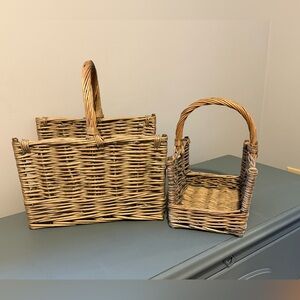 Set of 2 log baskets, lighter rattan color